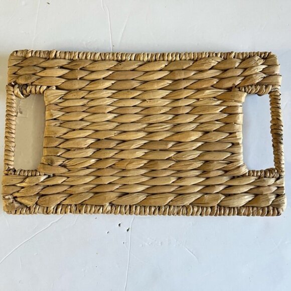 Woven Seagrass Serving Tray with Handles – Rustic Farmhouse Decor - Picture 1 of 10